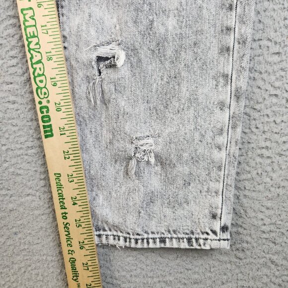 American Eagle Jeans Womens 14 Distressed Mom Gray Acid Wash Stretch Denim Pants - Picture 5 of 11